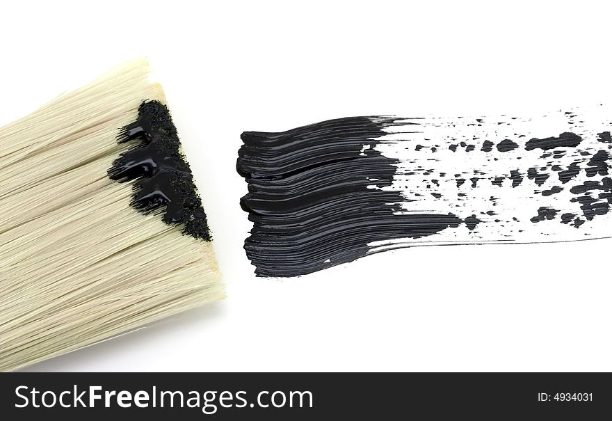 Painting - Black Brush Stroke With Brush