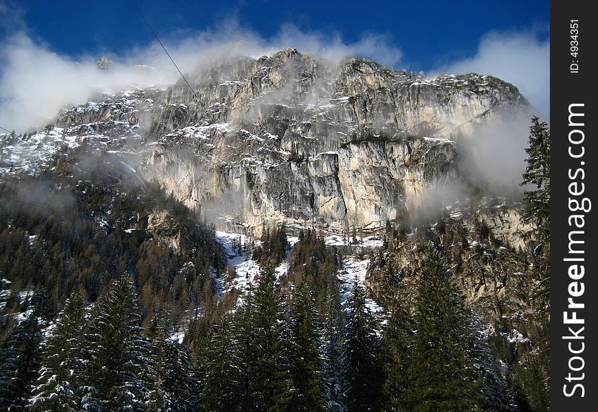 The Marmolada Mountain in the Italian Dolomites