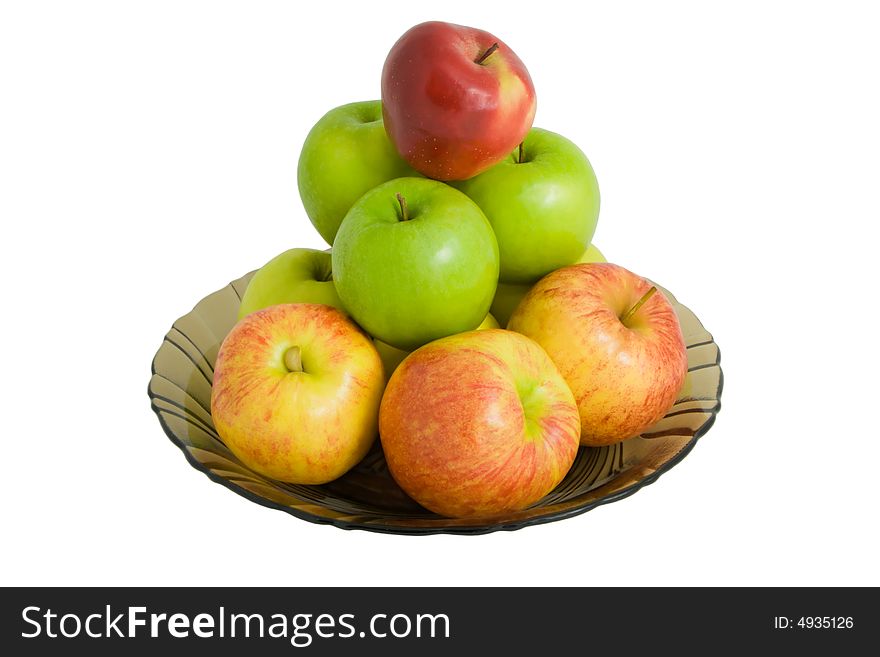 Close-up apples on a plate