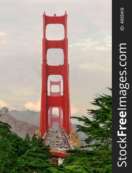 View on Golden Gate bridge in San Francisco, USA. View on Golden Gate bridge in San Francisco, USA.