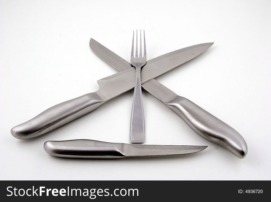 Knife, fork and cutlery in general. Knife, fork and cutlery in general