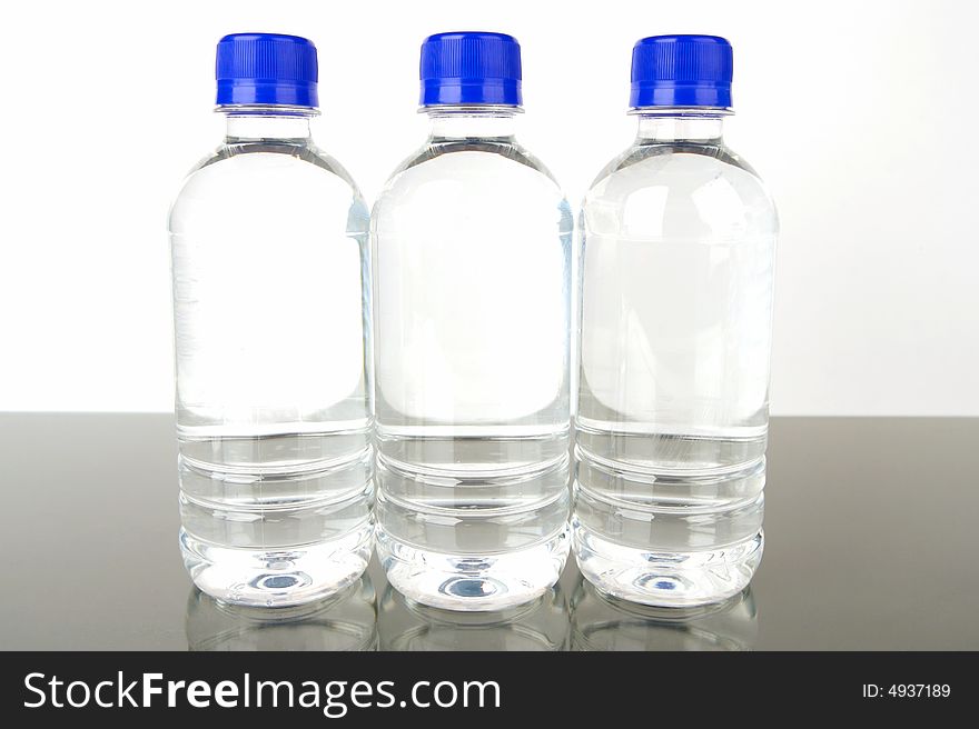 Bottled water isolated against a background