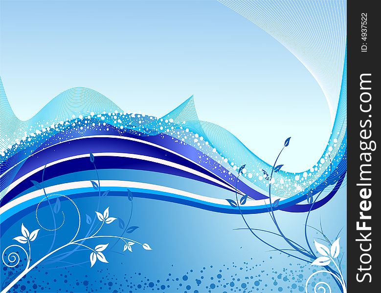 Abstract artistic wavy blue background. Abstract artistic wavy blue background