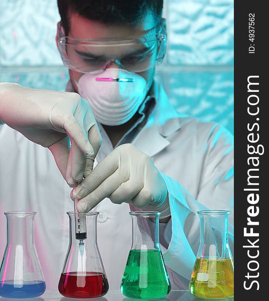 Man working in the laboratory. Man working in the laboratory