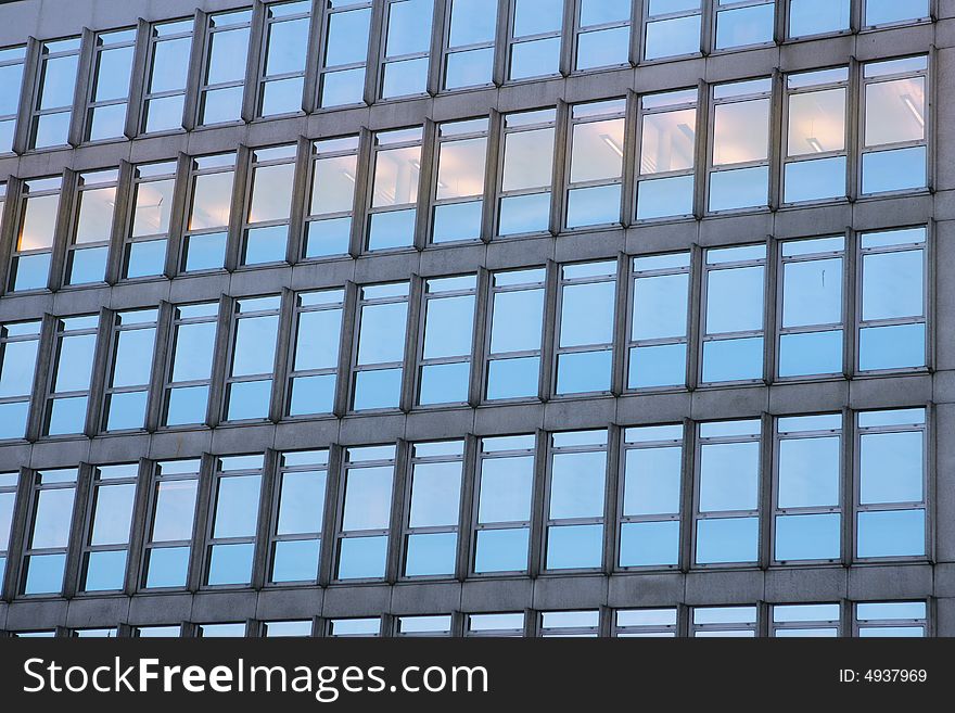 Windows of a business building. Windows of a business building