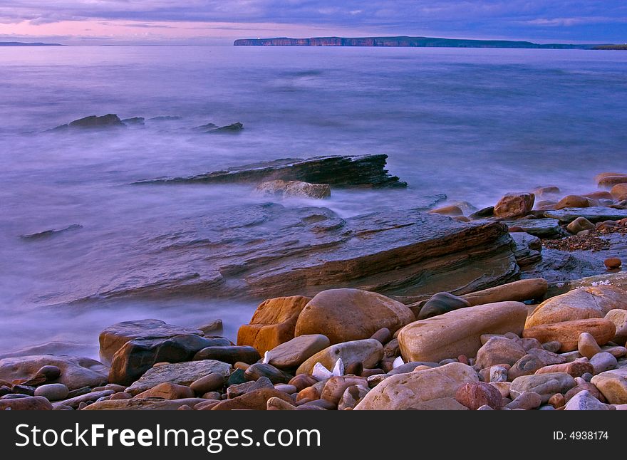 The peninsula seen from Atlantic shore after sunset. The peninsula seen from Atlantic shore after sunset