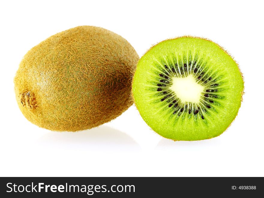 Close up shot of kiwi fruit over white background. Close up shot of kiwi fruit over white background