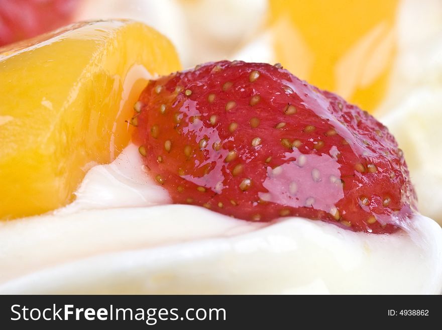 Fruit cookies with strawberry and peach. Fruit cookies with strawberry and peach