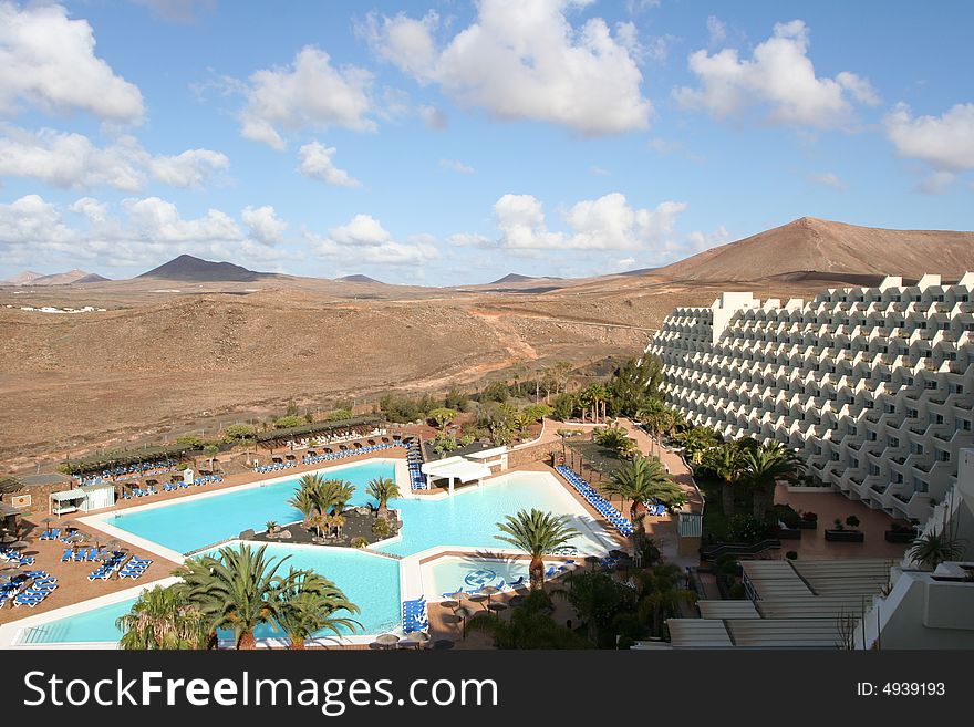 SPA resort with a pool in the desert. SPA resort with a pool in the desert