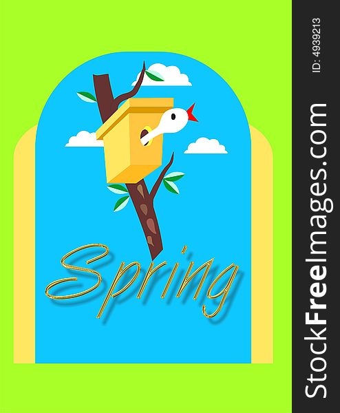 Spring, poster for advertising or decoration