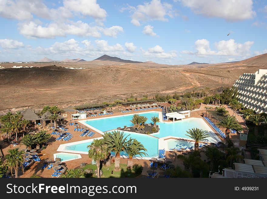 SPA resort with a pool in the desert. SPA resort with a pool in the desert