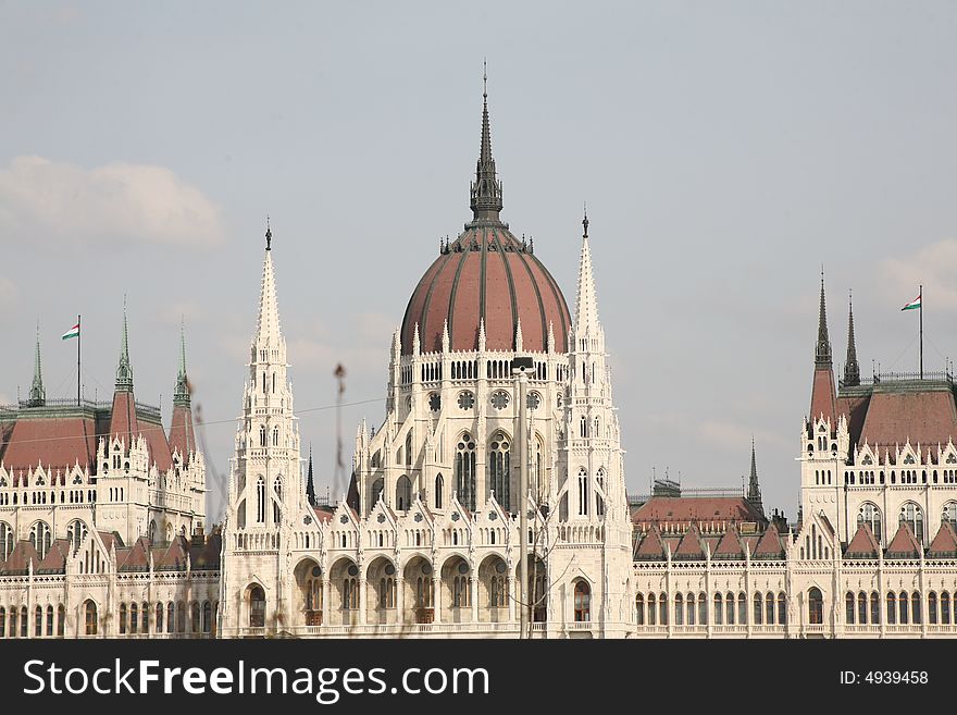 Kind of the Hungarian parliament from area Buda quay