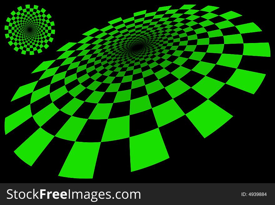 Vector illustration of checkered wheel