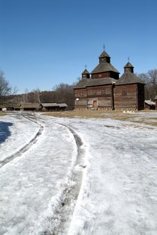 Old Church In Winter Stock Image Old Church In Winter Stock Image