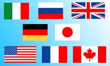 Flags Of The Big Eight Stock Photo