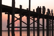 Myanmar, Amarapura, U Bein Bridge Royalty Free Stock Image Myanmar, Amarapura, U Bein Bridge Royalty Free Stock Image