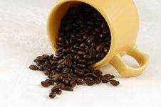 Spilled Cup Of Coffee Beans Royalty Free Stock Images Spilled Cup Of Coffee Beans Royalty Free Stock Images