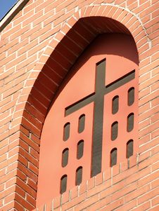 Church Cross In Window Arch Royalty Free Stock Photos Church Cross In Window Arch Royalty Free Stock Photos