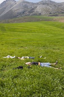 Resting Friends Royalty Free Stock Photography Resting Friends Royalty Free Stock Photography