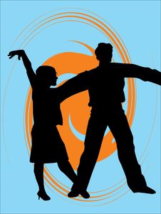 Silhouettes Of Dancers Royalty Free Stock Photography Silhouettes Of Dancers Royalty Free Stock Photography