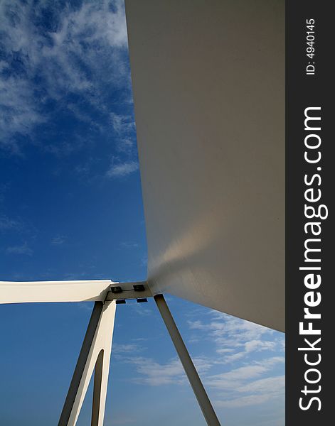 Perspective of a modern bridge and sky background