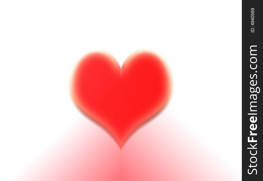 Red heart on white background as symbol of love