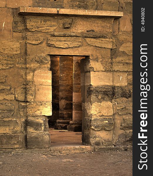 Ancient Doorway in Wadi el Sebua, Egypt.