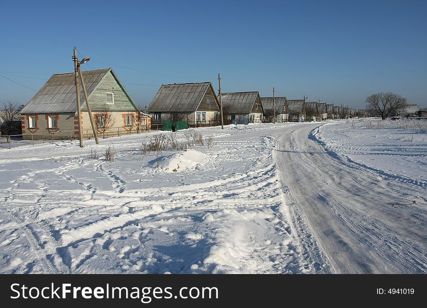 Winter house snow road residential structure cold