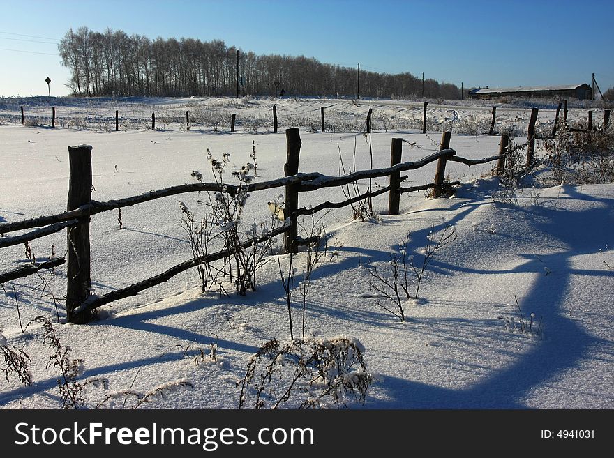 Winter fence season snow tree white landscape