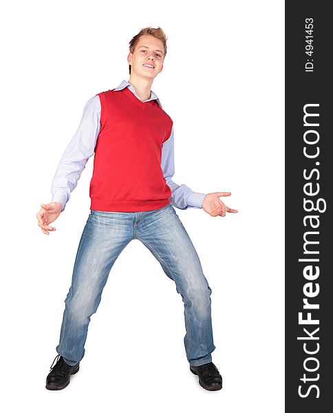 Boy In Red Jacket Dancing