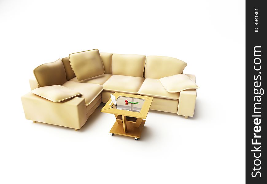 3d isolated image of a sofa. 3d isolated image of a sofa