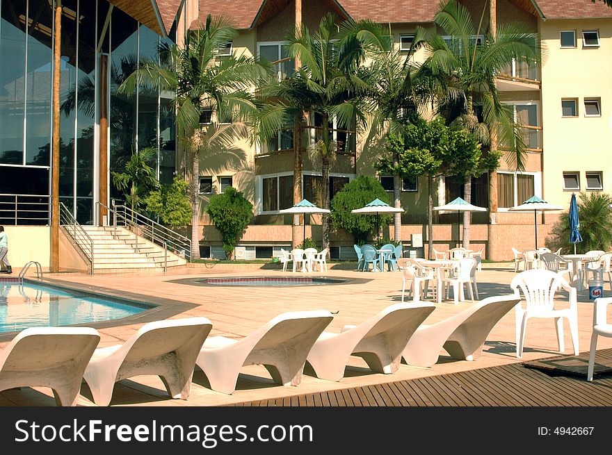 Swimming pool of a hotel in Brazil. Swimming pool of a hotel in Brazil