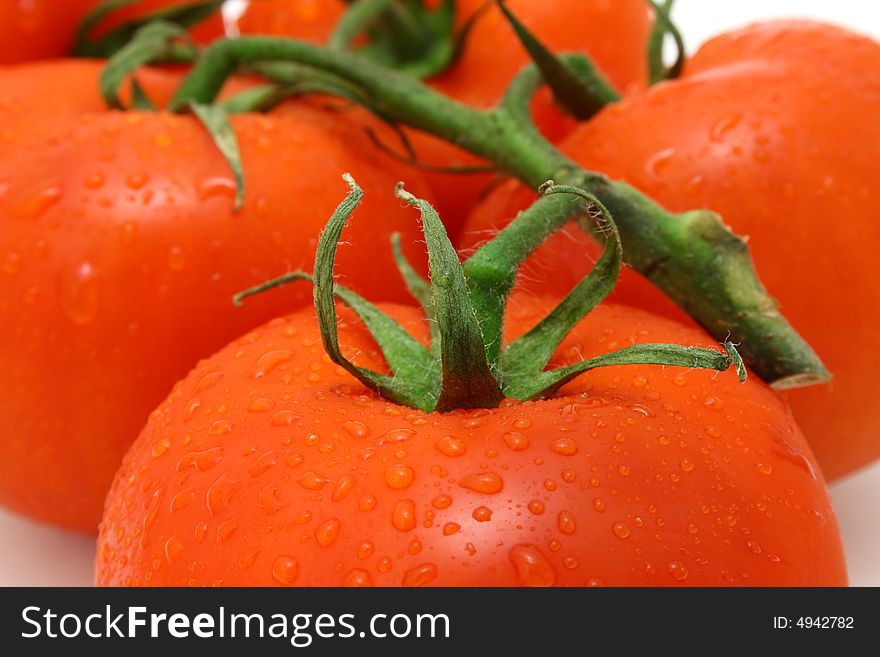 Close up on fresh and juicy tomatoes