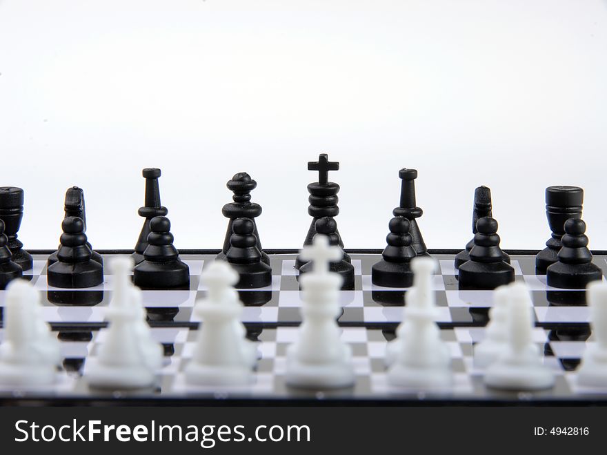 Mini chess isolated on a white background