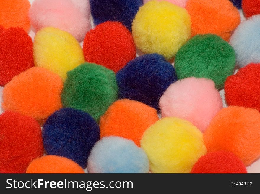 Abstract background of colorful cotton balls.
