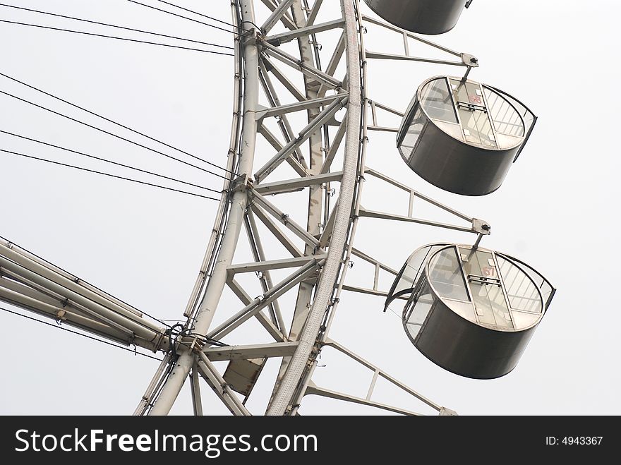 The steel structure of the Ferris wheel. The steel structure of the Ferris wheel.