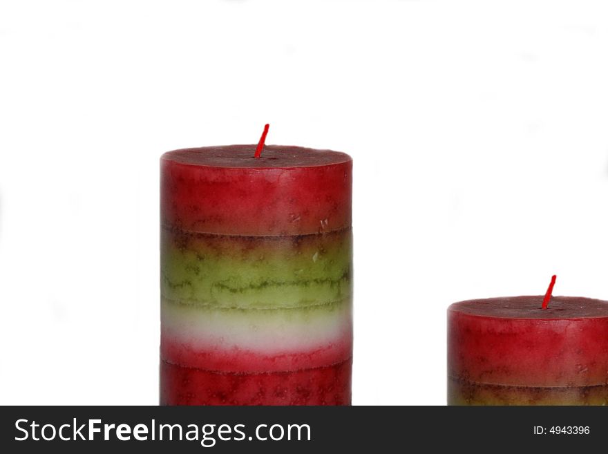 Image of a colored candle isolated on white background