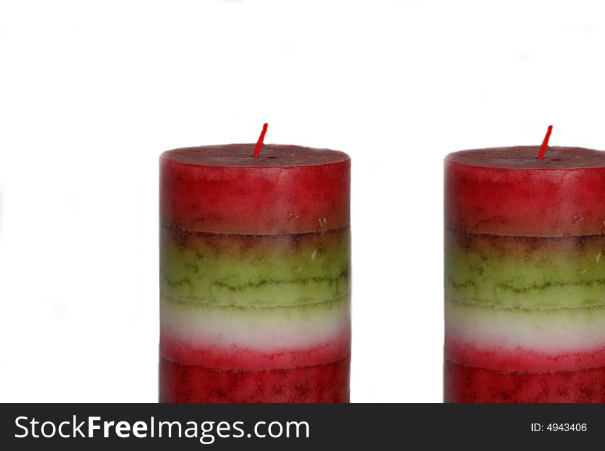 Image of a colored candle isolated on white background