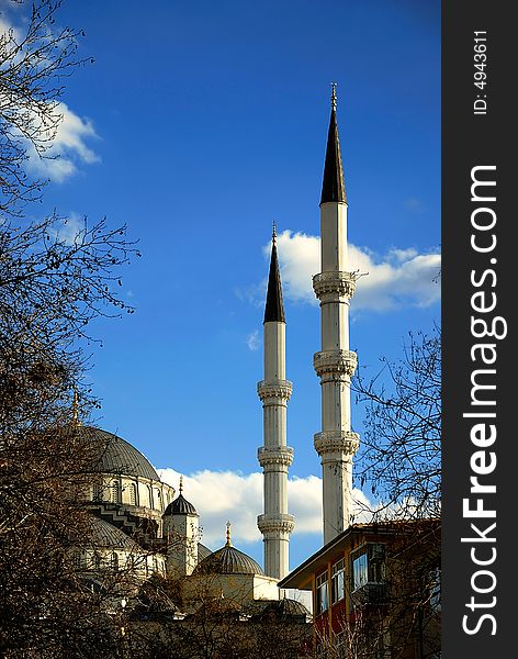 A Detail of Kocatepe Mosque in Ankara (Turkey)