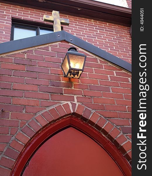 Church Cross above Door Arch