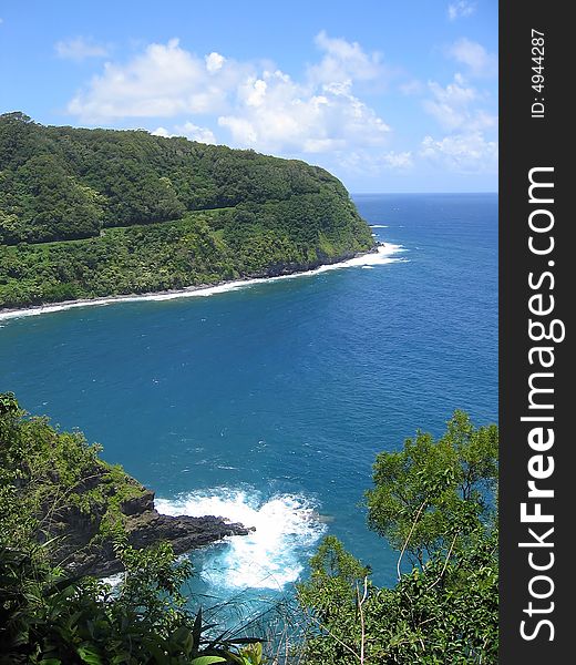 The Tropical North Coast of Maui showing the tropical jungle along the Pacific coast