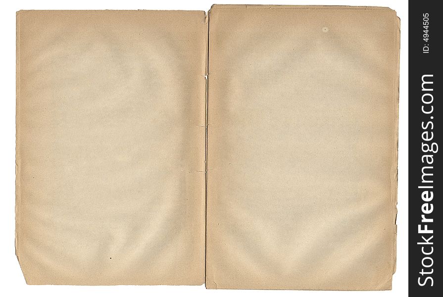 Old Book Open On Both Blank Pages.