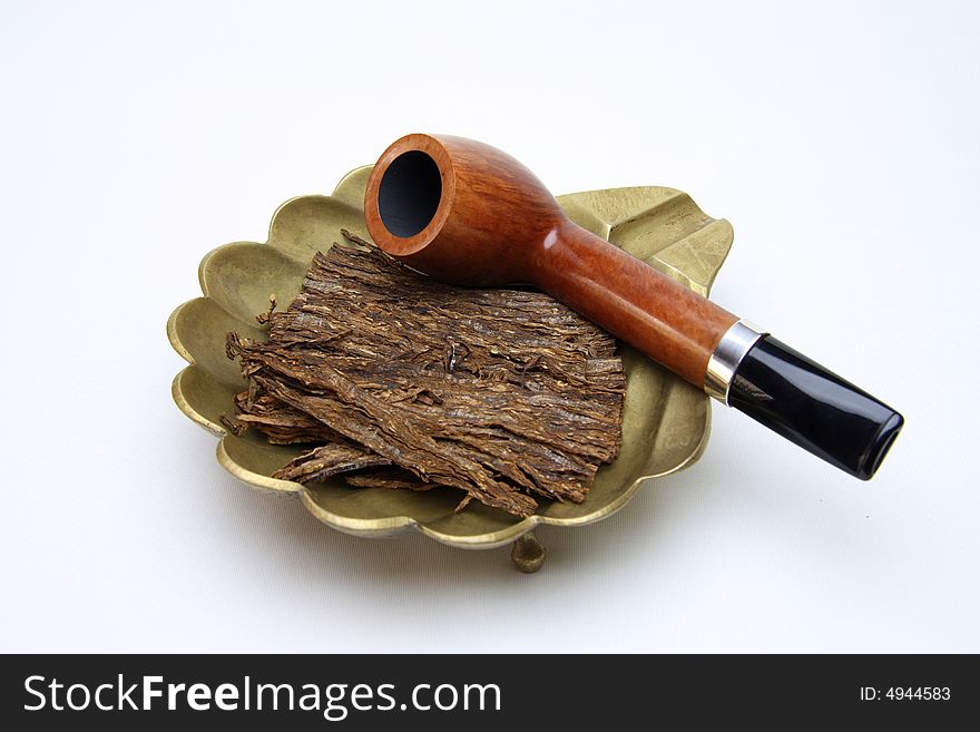 My pipe and tobacco on white background. My pipe and tobacco on white background.