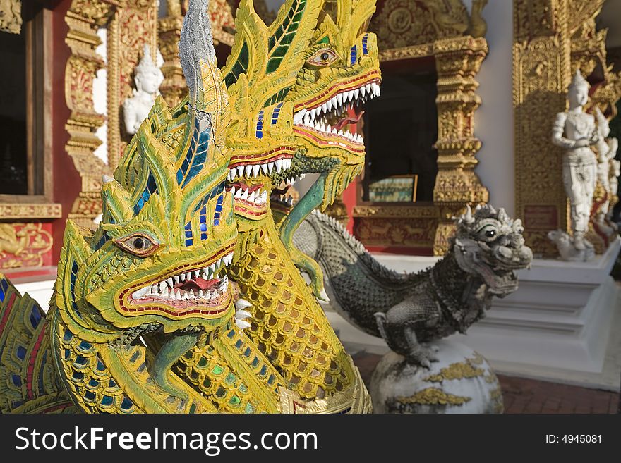 Dragon figure in a Thai temple in Chiang Mai