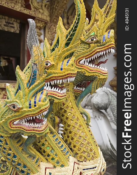 Dragon figure in a Thai temple in Chiang Mai