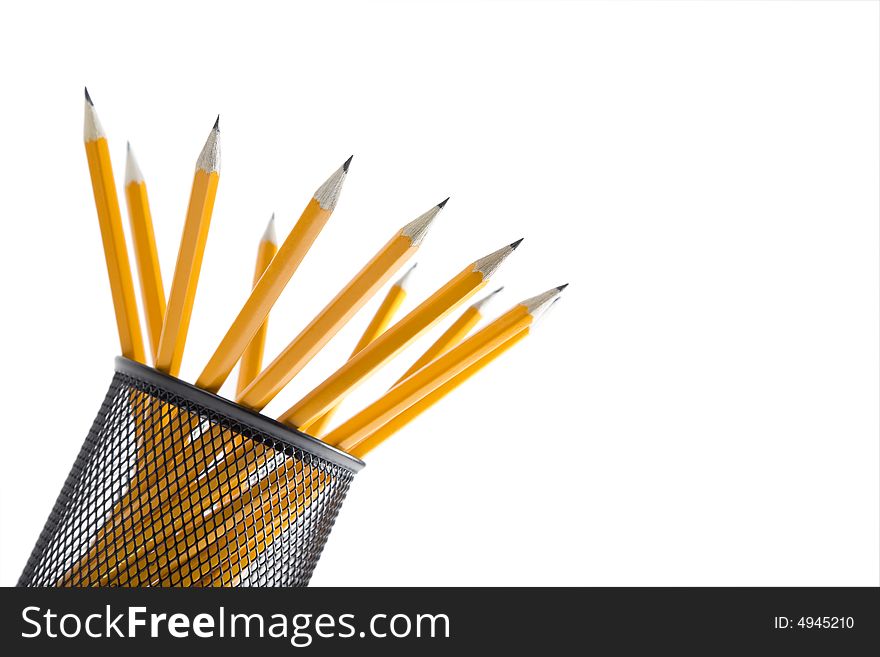 Group of sharp pencils isolated on white background. Group of sharp pencils isolated on white background