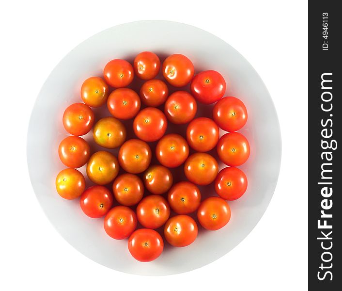 Plate full of red juicy tomatoes. Plate full of red juicy tomatoes