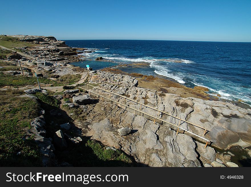 Coastline swimming pool in sydney, near maroubra beach