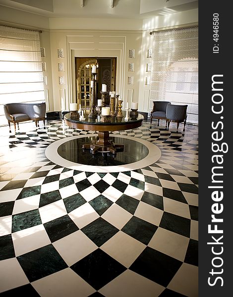 Hotel lobby with square pattern. Hotel lobby with square pattern