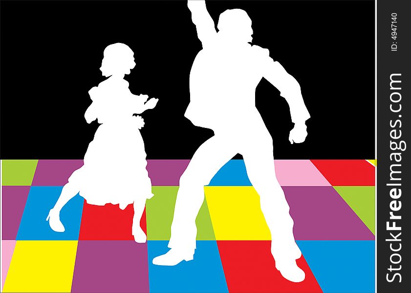 Silhouettes of dancers illustration